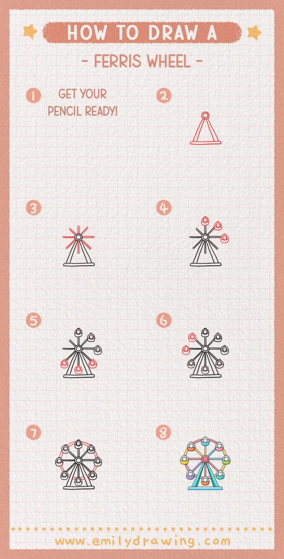 how to draw a ferris wheel pinterest pin